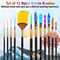 12Pcs Artist Paint Brushes Set Art Acrylic Oil Water Color Painting.